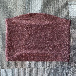 Strapless shimmery crop top